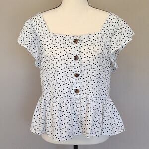 Shein Hearts Babydoll Peplum Blouse